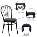 Flash Furniture XU-698B-BLKV-GG Chair w/ Fan Back & Black Vinyl Seat - Steel Frame, Black thumbnail 3