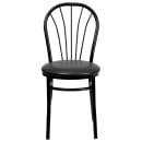 Flash Furniture XU-698B-BLKV-GG Chair w/ Fan Back & Black Vinyl Seat - Steel Frame, Black thumbnail 4
