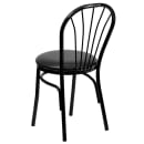Flash Furniture XU-698B-BLKV-GG Chair w/ Fan Back & Black Vinyl Seat - Steel Frame, Black thumbnail 6