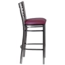 Flash Furniture XU-6F8B-CLR-BAR-BURV-GG Bar Stool w/ Cross Back & Burgundy Vinyl Seat, Clear Coat Steel thumbnail 2