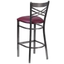 Flash Furniture XU-6F8B-CLR-BAR-BURV-GG Bar Stool w/ Cross Back & Burgundy Vinyl Seat, Clear Coat Steel thumbnail 3