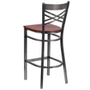 Flash Furniture XU-6F8B-CLR-BAR-CHYW-GG Bar Stool w/ Cross Back & Cherry Wood Seat, Clear Coat Steel thumbnail 3