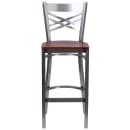 Flash Furniture XU-6F8B-CLR-BAR-CHYW-GG Bar Stool w/ Cross Back & Cherry Wood Seat, Clear Coat Steel thumbnail 4