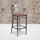 Flash Furniture XU-6F8B-CLR-BAR-CHYW-GG Bar Stool w/ Cross Back & Cherry Wood Seat, Clear Coat Steel thumbnail 5