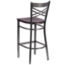 Flash Furniture XU-6F8B-CLR-BAR-MAHW-GG Bar Stool w/ Cross Back & Mahogany Wood Seat, Clear Coat Steel thumbnail 3