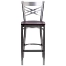 Flash Furniture XU-6F8B-CLR-BAR-MAHW-GG Bar Stool w/ Cross Back & Mahogany Wood Seat, Clear Coat Steel thumbnail 4