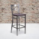 Flash Furniture XU-6F8B-CLR-BAR-MAHW-GG Bar Stool w/ Cross Back & Mahogany Wood Seat, Clear Coat Steel thumbnail 5