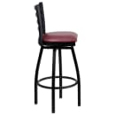 Flash Furniture XU-6F8B-LADSWVL-BURV-GG Bar Stool w/ Ladder Back & Burgundy Vinyl Seat, Black thumbnail 4