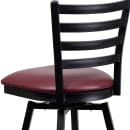 Flash Furniture XU-6F8B-LADSWVL-BURV-GG Bar Stool w/ Ladder Back & Burgundy Vinyl Seat, Black thumbnail 8