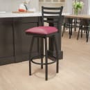 Flash Furniture XU-6F8B-LADSWVL-BURV-GG Bar Stool w/ Ladder Back & Burgundy Vinyl Seat, Black thumbnail 9