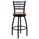 Flash Furniture XU-6F8B-LADSWVL-CHYW-GG Bar Stool w/ Ladder Back & Cherry Wood Seat, Black thumbnail 6