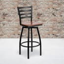 Flash Furniture XU-6F8B-LADSWVL-CHYW-GG Bar Stool w/ Ladder Back & Cherry Wood Seat, Black thumbnail 9