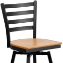 Flash Furniture XU-6F8B-LADSWVL-NATW-GG Bar Stool w/ Ladder Back & Natural Wood Seat, Black thumbnail 7