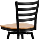 Flash Furniture XU-6F8B-LADSWVL-NATW-GG Bar Stool w/ Ladder Back & Natural Wood Seat, Black thumbnail 8