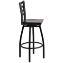 Flash Furniture XU-6F8B-LADSWVL-WALW-GG Bar Stool w/ Ladder Back & Walnut Wood Seat, Black thumbnail 4