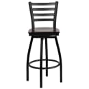 Flash Furniture XU-6F8B-LADSWVL-WALW-GG Bar Stool w/ Ladder Back & Walnut Wood Seat, Black thumbnail 6