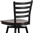 Flash Furniture XU-6F8B-LADSWVL-WALW-GG Bar Stool w/ Ladder Back & Walnut Wood Seat, Black thumbnail 8
