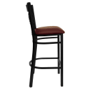 Flash Furniture XU-6F8BXBK-BAR-BURV-GG Bar Stool w/ Cross Back & Burgundy Vinyl Seat, Black thumbnail 4