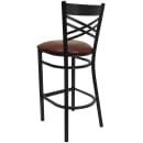 Flash Furniture XU-6F8BXBK-BAR-BURV-GG Bar Stool w/ Cross Back & Burgundy Vinyl Seat, Black thumbnail 5