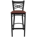 Flash Furniture XU-6F8BXBK-BAR-BURV-GG Bar Stool w/ Cross Back & Burgundy Vinyl Seat, Black thumbnail 6