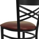 Flash Furniture XU-6F8BXBK-BAR-BURV-GG Bar Stool w/ Cross Back & Burgundy Vinyl Seat, Black thumbnail 8