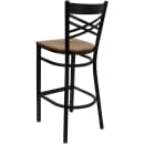 Flash Furniture XU-6F8BXBK-BAR-CHYW-GG Bar Stool w/ Cross Back & Cherry Wood Seat, Black thumbnail 3