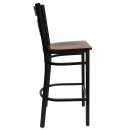 Flash Furniture XU-6F8BXBK-BAR-MAHW-GG Bar Stool w/ Cross Back & Mahogany Wood Seat, Black thumbnail 2