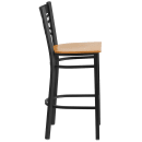 Flash Furniture XU-6F8BXBK-BAR-NATW-GG Bar Stool w/ Cross Back & Natural Wood Seat, Black thumbnail 2