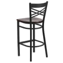 Flash Furniture XU-6F8BXBK-BAR-WALW-GG Bar Stool w/ Cross Back & Walnut Wood Seat, Black thumbnail 3