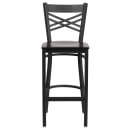 Flash Furniture XU-6F8BXBK-BAR-WALW-GG Bar Stool w/ Cross Back & Walnut Wood Seat, Black thumbnail 4