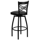 Flash Furniture XU-6F8B-XSWVL-BLKV-GG Bar Stool w/ Cross Back & Black Vinyl Seat, Black thumbnail 5