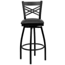 Flash Furniture XU-6F8B-XSWVL-BLKV-GG Bar Stool w/ Cross Back & Black Vinyl Seat, Black thumbnail 6