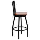 Flash Furniture XU-6F8B-XSWVL-CHYW-GG Bar Stool w/ Cross Back & Cherry Wood Seat, Black thumbnail 2