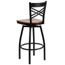 Flash Furniture XU-6F8B-XSWVL-CHYW-GG Bar Stool w/ Cross Back & Cherry Wood Seat, Black thumbnail 3