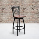 Flash Furniture XU-6F8B-XSWVL-CHYW-GG Bar Stool w/ Cross Back & Cherry Wood Seat, Black thumbnail 5