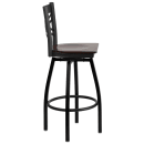 Flash Furniture XU-6F8B-XSWVL-WALW-GG Bar Stool w/ Cross Back & Walnut Wood Seat, Black thumbnail 2