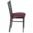 Flash Furniture XU-6FOB-CLR-BURV-GG Restaurant Chair w/ Metal Cross Back & Burgundy Vinyl Seat - Steel Frame, Silver thumbnail 2