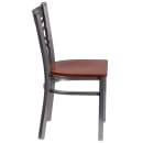 Flash Furniture XU-6FOB-CLR-CHYW-GG Restaurant Chair w/ Metal Cross Back & Cherry Wood Seat - Steel Frame, Silver thumbnail 2