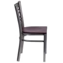 Flash Furniture XU-6FOB-CLR-MAHW-GG Restaurant Chair w/ Metal Cross Back & Mahogany Wood Seat - Steel Frame, Silver thumbnail 2