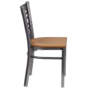 Flash Furniture XU-6FOB-CLR-NATW-GG Restaurant Chair w/ Metal Cross Back & Natural Wood Seat - Steel Frame, Silver thumbnail 2
