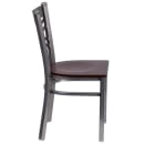 Flash Furniture XU-6FOB-CLR-WALW-GG Restaurant Chair w/ Metal Cross Back & Walnut Wood Seat - Steel Frame, Silver thumbnail 2