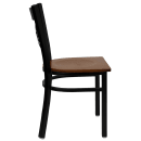 Flash Furniture XU-6FOBXBK-CHYW-GG Restaurant Chair w/ Metal Cross Back & Cherry Wood Seat - Steel Frame, Black thumbnail 2