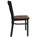 Flash Furniture XU-6FOBXBK-MAHW-GG Restaurant Chair w/ Metal Cross Back & Mahogany Wood Seat - Steel Frame, Black thumbnail 4