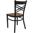 Flash Furniture XU-6FOBXBK-MAHW-GG Restaurant Chair w/ Metal Cross Back & Mahogany Wood Seat - Steel Frame, Black thumbnail 5
