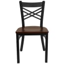 Flash Furniture XU-6FOBXBK-MAHW-GG Restaurant Chair w/ Metal Cross Back & Mahogany Wood Seat - Steel Frame, Black thumbnail 6