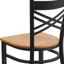Flash Furniture XU-6FOBXBK-NATW-GG Restaurant Chair w/ Metal Cross Back & Natural Wood Seat - Steel Frame, Black thumbnail 8