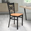 Flash Furniture XU-6FOBXBK-NATW-GG Restaurant Chair w/ Metal Cross Back & Natural Wood Seat - Steel Frame, Black thumbnail 9