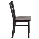 Flash Furniture XU-6FOBXBK-WALW-GG Restaurant Chair w/ Metal Cross Back & Walnut Wood Seat - Steel Frame, Black thumbnail 4