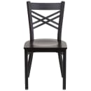 Flash Furniture XU-6FOBXBK-WALW-GG Restaurant Chair w/ Metal Cross Back & Walnut Wood Seat - Steel Frame, Black thumbnail 5
