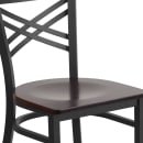 Flash Furniture XU-6FOBXBK-WALW-GG Restaurant Chair w/ Metal Cross Back & Walnut Wood Seat - Steel Frame, Black thumbnail 7